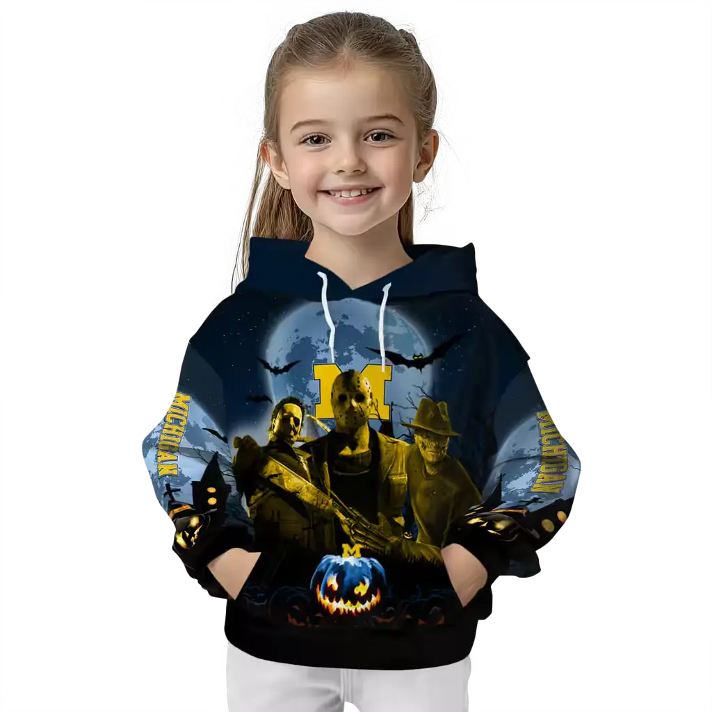 michigan wolverines halloween vibes blue black hoodie top rated michigan wolverines halloween vibes blue black hoodie top rated