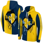 michigan wolverines heartbeat graphic blue hoodie best selling