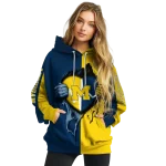 michigan wolverines heartbeat graphic blue hoodie best selling