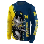 michigan wolverines jack skellington blue hoodie best selling