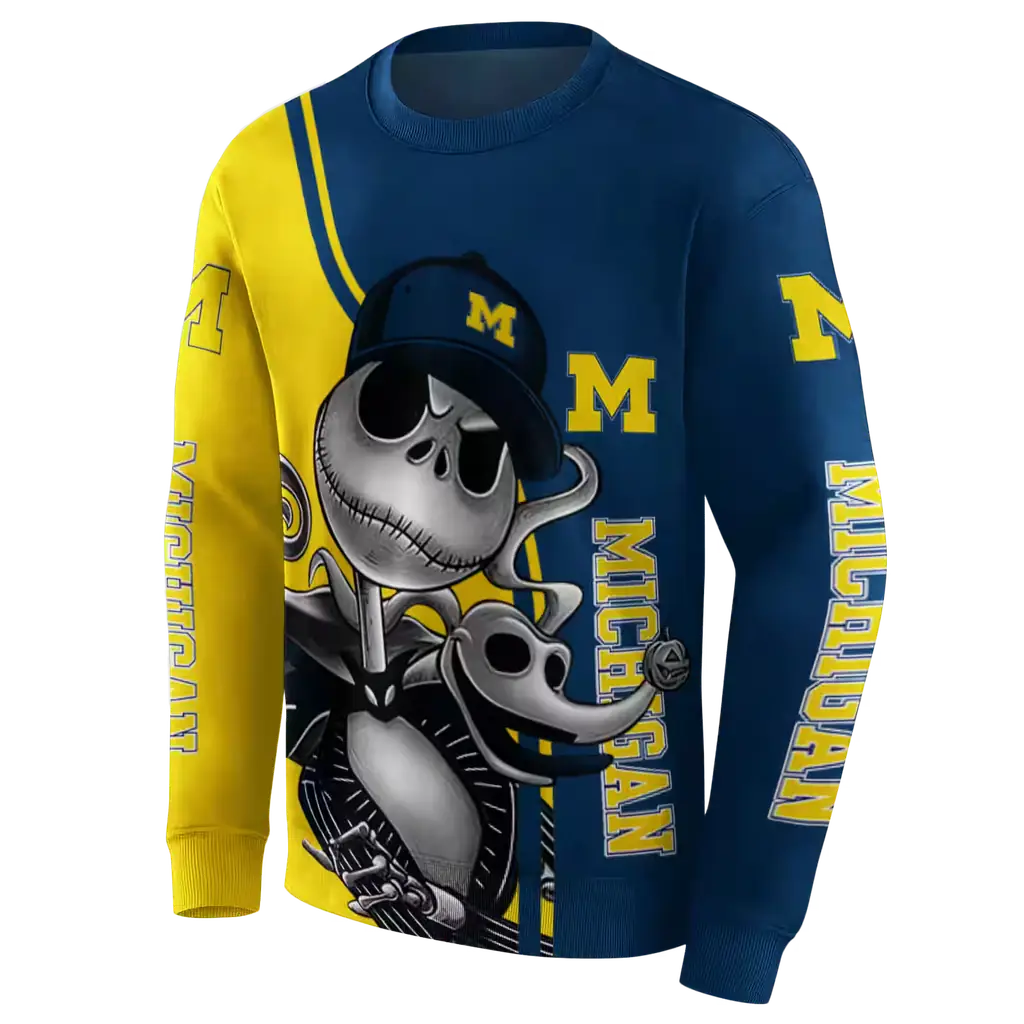 michigan wolverines jack skellington blue hoodie new arrival michigan wolverines jack skellington blue hoodie new arrival