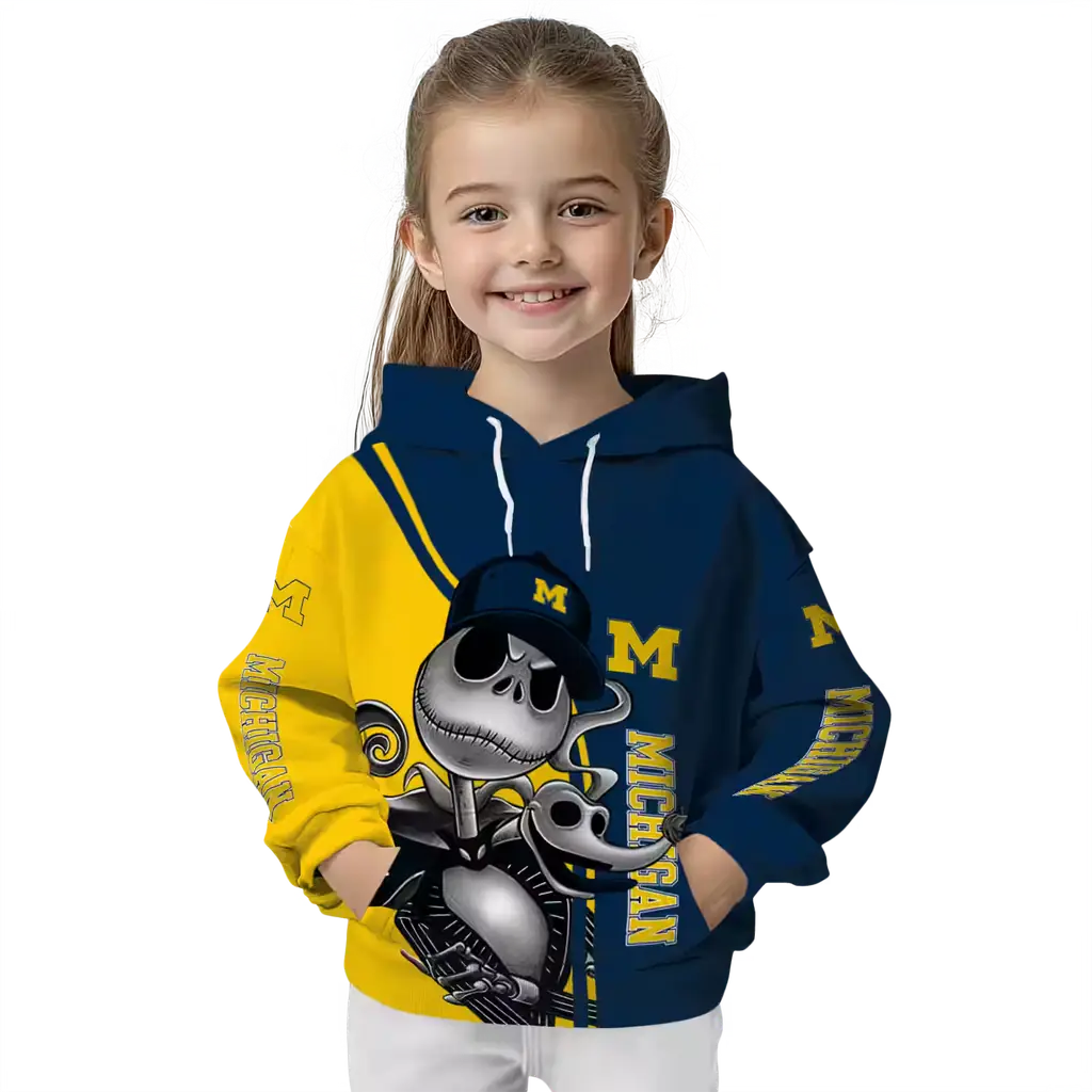 michigan wolverines jack skellington blue hoodie top rated michigan wolverines jack skellington blue hoodie top rated