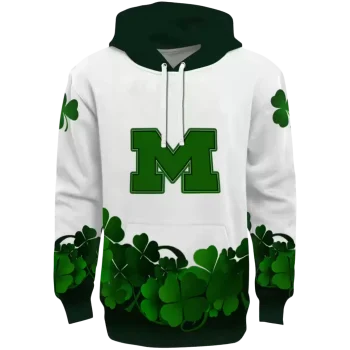 michigan wolverines lucky motif white green hoodie best selling