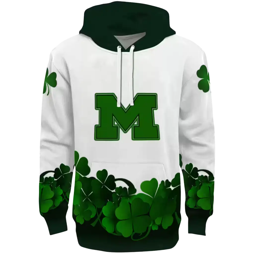 michigan wolverines lucky motif white green hoodie best selling michigan wolverines lucky motif white green hoodie best selling