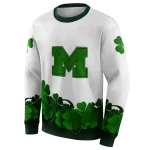 michigan wolverines lucky motif white green hoodie best selling