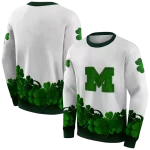 michigan wolverines lucky motif white green hoodie best selling