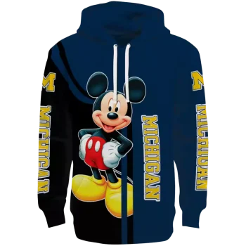 michigan wolverines mickey mouse blue black hoodie best selling