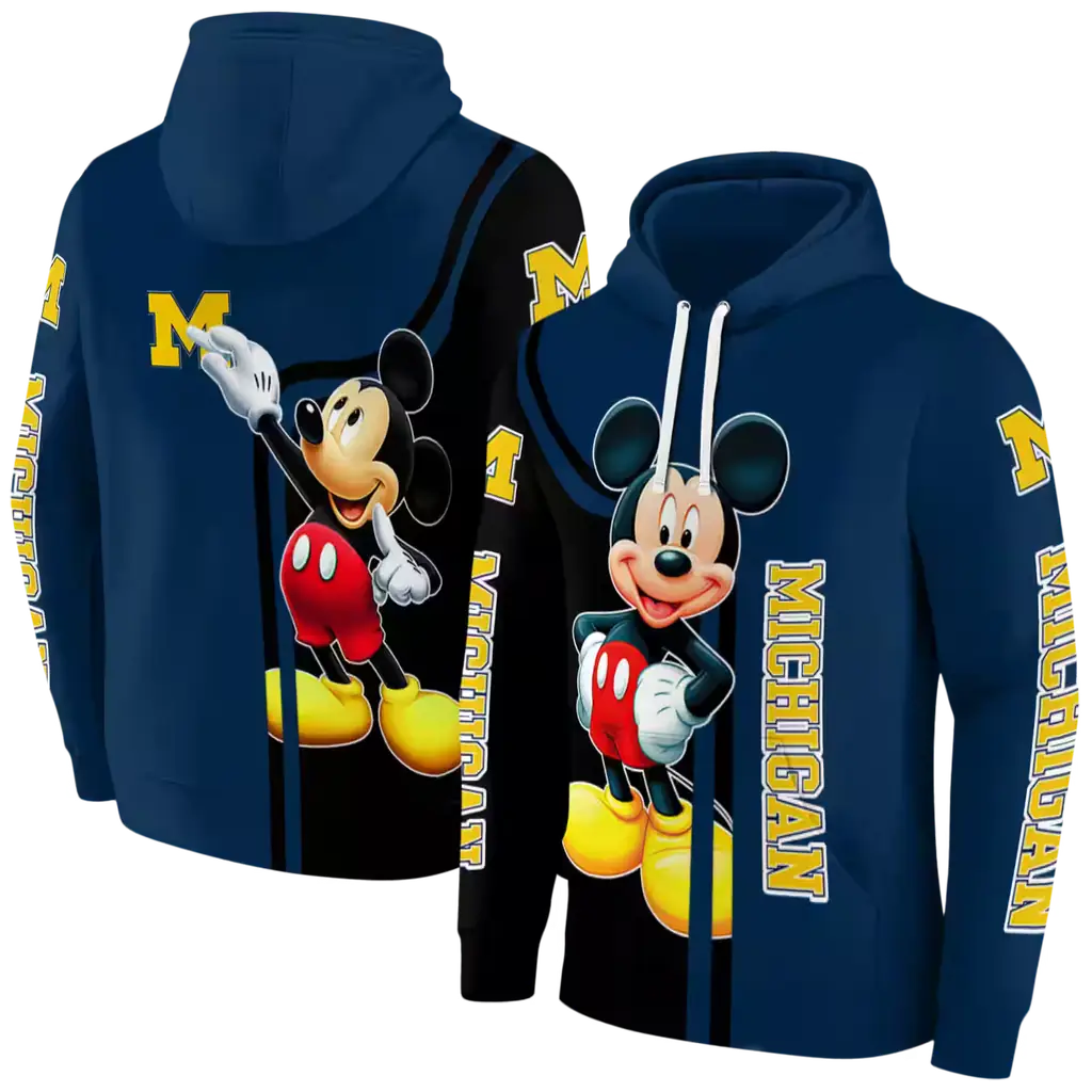 michigan wolverines mickey mouse blue black hoodie fashion forward michigan wolverines mickey mouse blue black hoodie fashion forward