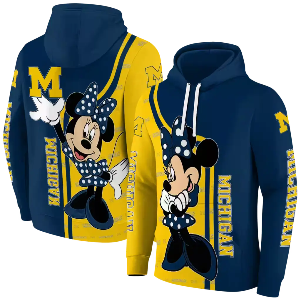 michigan wolverines minnie mouse blue hoodie fashion forward michigan wolverines minnie mouse blue hoodie fashion forward