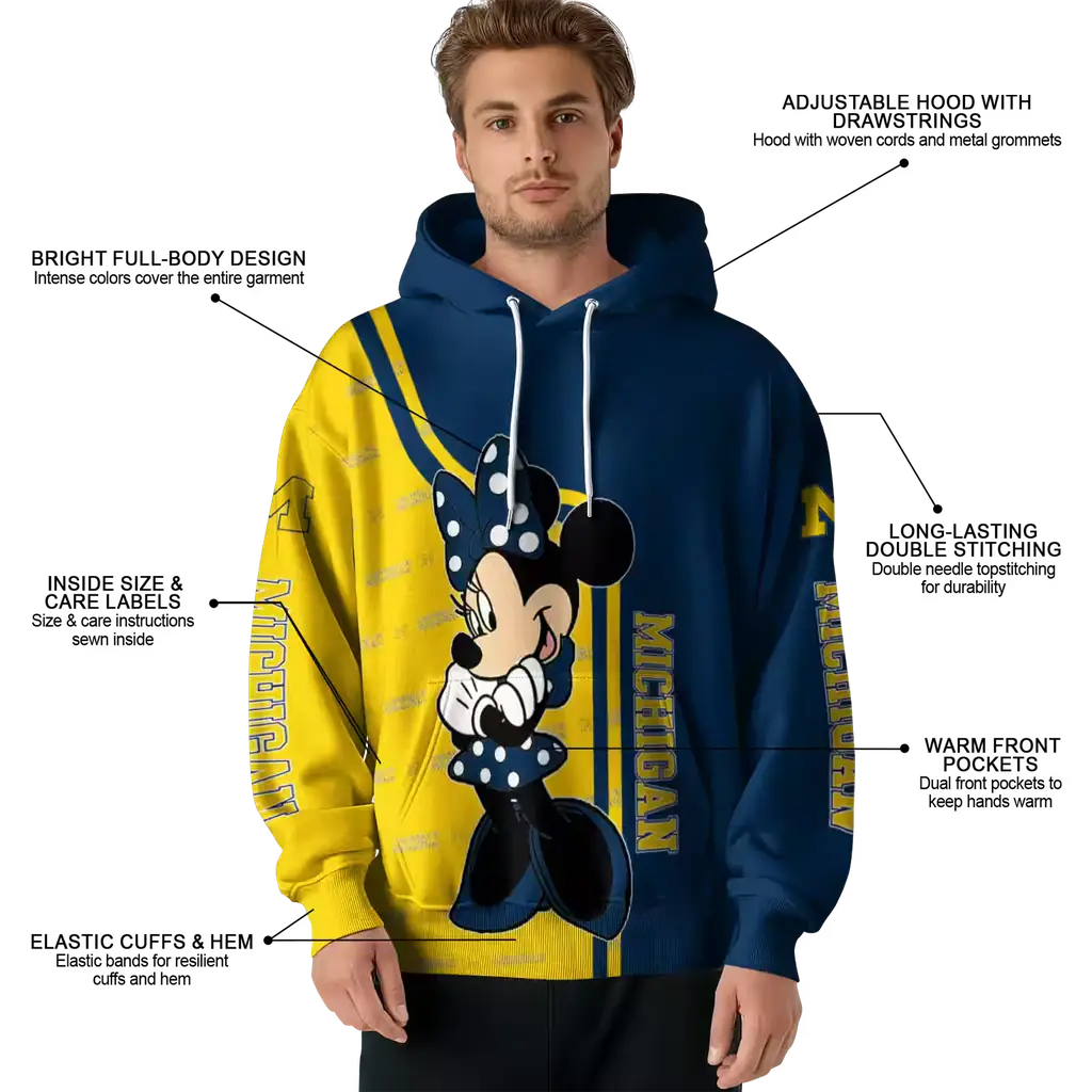 michigan wolverines minnie mouse blue hoodie latest model michigan wolverines minnie mouse blue hoodie latest model