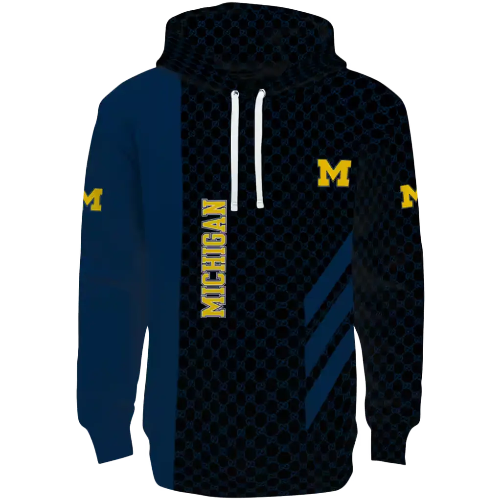 michigan wolverines monogram pattern blue hoodie best selling michigan wolverines monogram pattern blue hoodie best selling