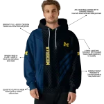 michigan wolverines monogram pattern blue hoodie best selling