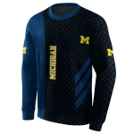 michigan wolverines monogram pattern blue hoodie best selling