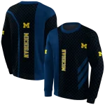 michigan wolverines monogram pattern blue hoodie best selling