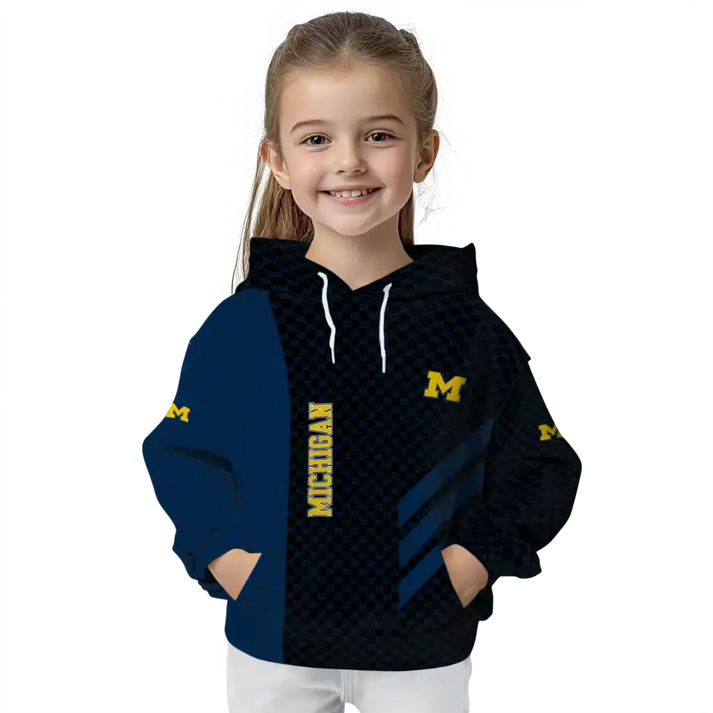 michigan wolverines monogram pattern blue hoodie top rated michigan wolverines monogram pattern blue hoodie top rated