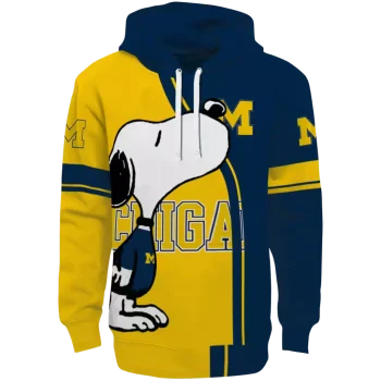 michigan wolverines playful snoopy blue hoodie best selling