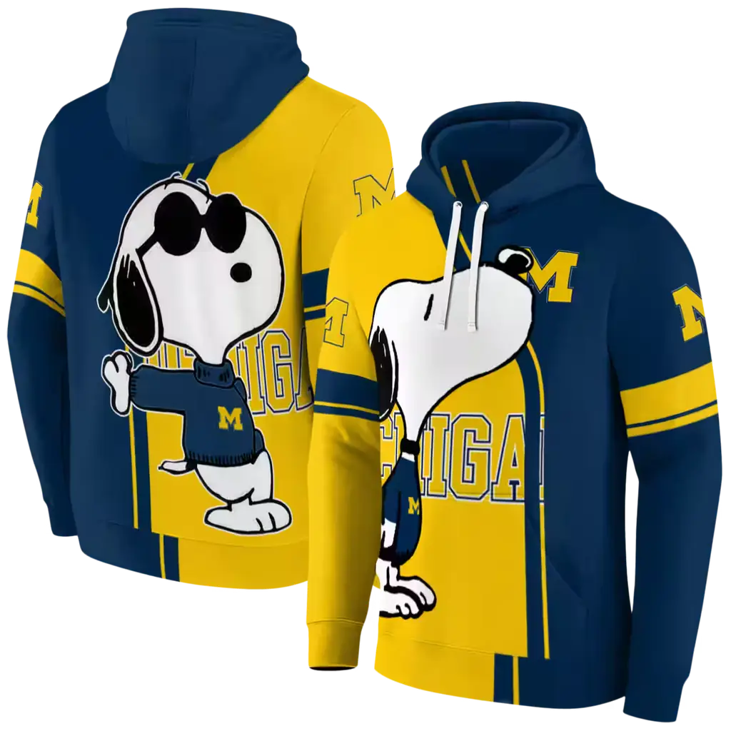michigan wolverines playful snoopy blue hoodie fashion forward michigan wolverines playful snoopy blue hoodie fashion forward