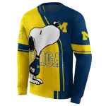 michigan wolverines playful snoopy blue hoodie best selling