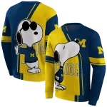 michigan wolverines playful snoopy blue hoodie best selling