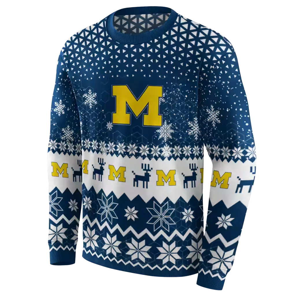 michigan wolverines reindeer motif blue hoodie new arrival michigan wolverines reindeer motif blue hoodie new arrival