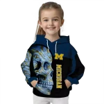 michigan wolverines skull motif blue black hoodie best selling