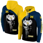michigan wolverines skull punisher maize black hoodie best selling