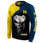 michigan wolverines skull punisher maize black hoodie best selling