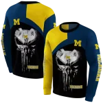 michigan wolverines skull punisher maize black hoodie best selling