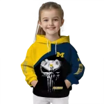 michigan wolverines skull punisher maize black hoodie best selling