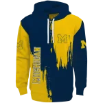 michigan wolverines splatter effect blue hoodie best selling