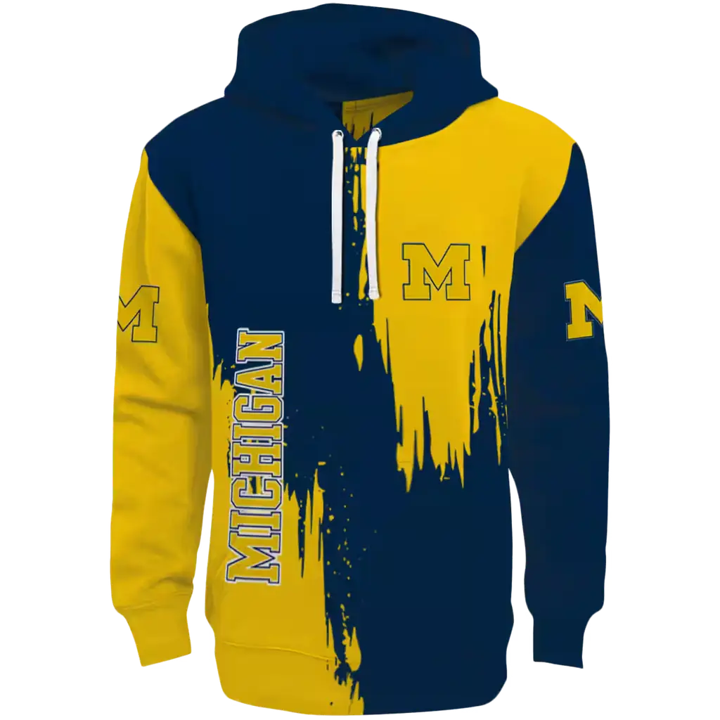 michigan wolverines splatter effect blue hoodie best selling michigan wolverines splatter effect blue hoodie best selling