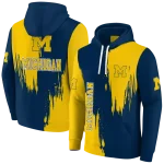michigan wolverines splatter effect blue hoodie best selling
