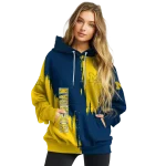 michigan wolverines splatter effect blue hoodie best selling