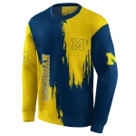 michigan wolverines splatter effect blue hoodie best selling