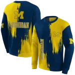 michigan wolverines splatter effect blue hoodie best selling