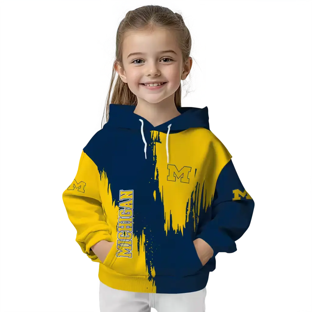 michigan wolverines splatter effect blue hoodie top rated michigan wolverines splatter effect blue hoodie top rated