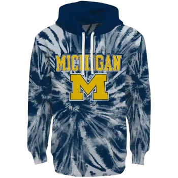 michigan wolverines tie dye pattern blue hoodie best selling