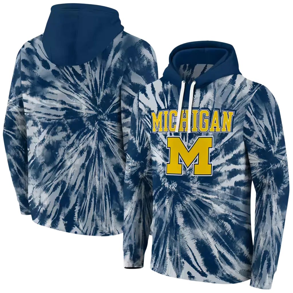 michigan wolverines tie dye pattern blue hoodie fashion forward michigan wolverines tie dye pattern blue hoodie fashion forward