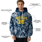 michigan wolverines tie dye pattern blue hoodie best selling