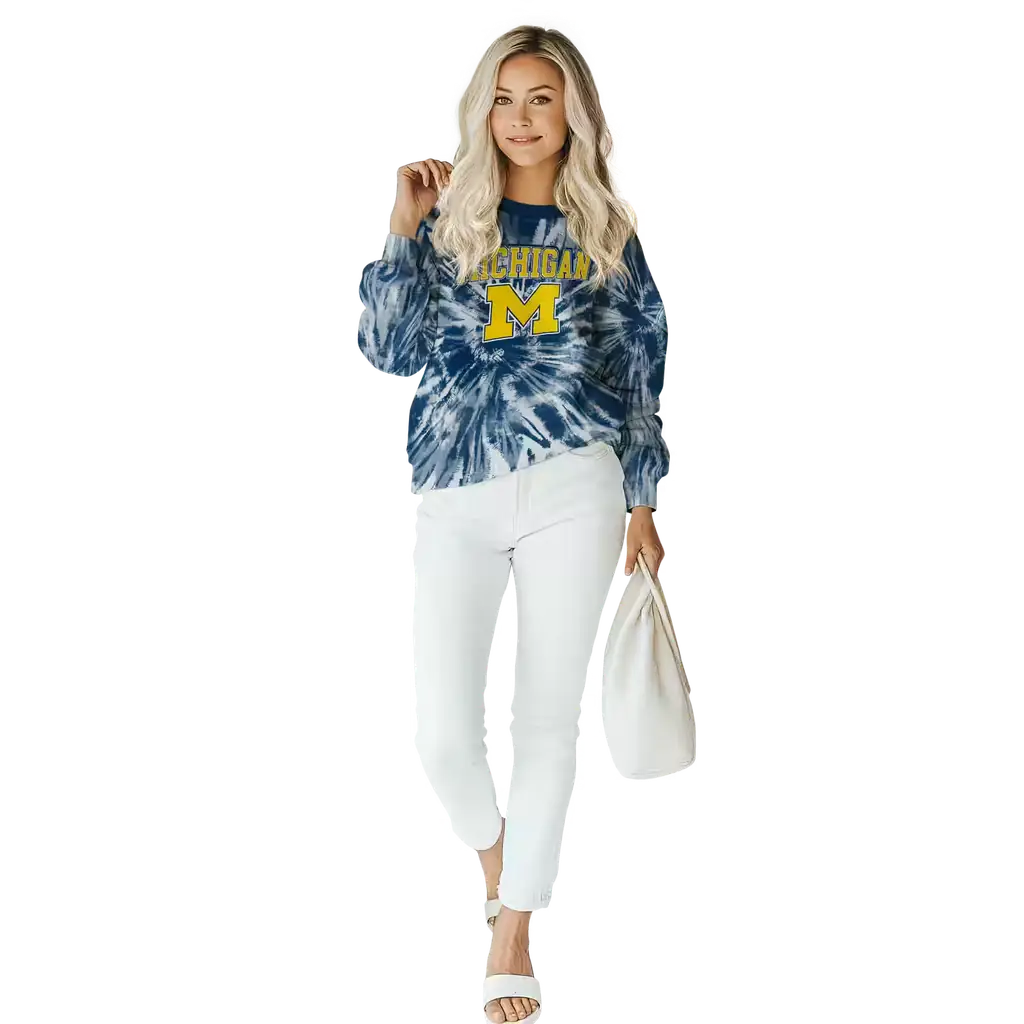 michigan wolverines tie dye pattern blue hoodie trendy michigan wolverines tie dye pattern blue hoodie trendy