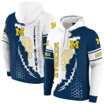 michigan wolverines triangular pattern blue white hoodie best selling