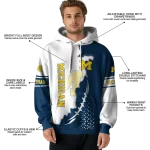 michigan wolverines triangular pattern blue white hoodie best selling