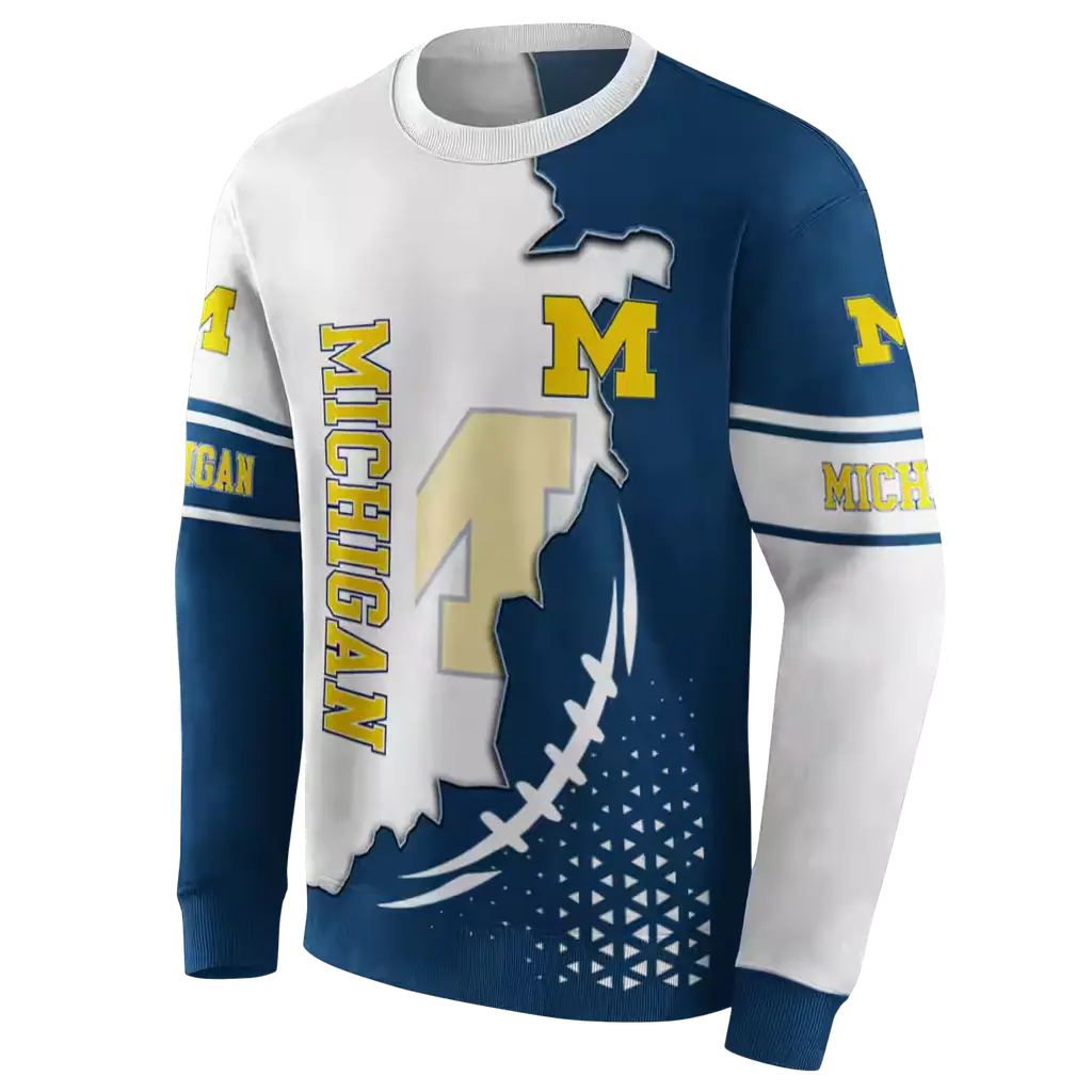 michigan wolverines triangular pattern blue white hoodie new arrival michigan wolverines triangular pattern blue white hoodie new arrival