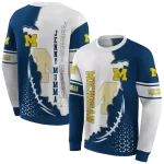 michigan wolverines triangular pattern blue white hoodie best selling