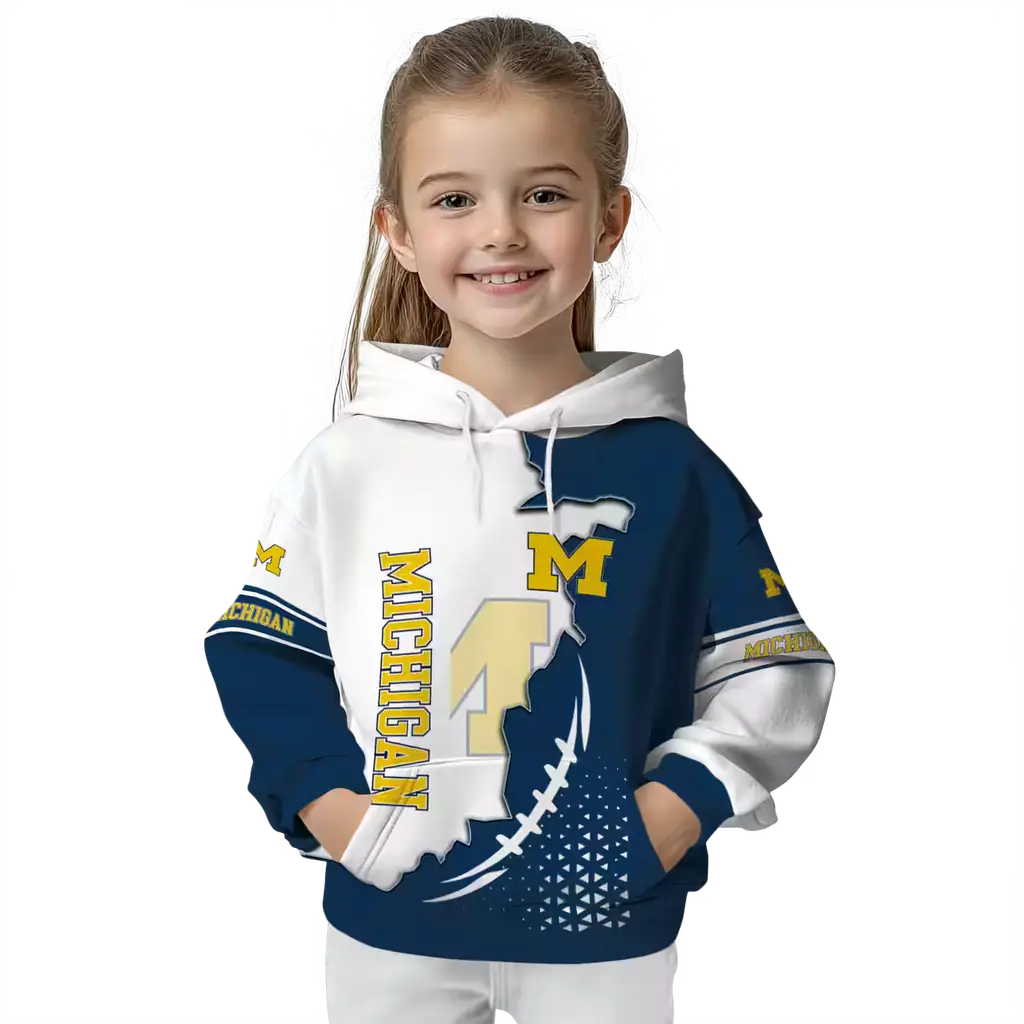 michigan wolverines triangular pattern blue white hoodie top rated michigan wolverines triangular pattern blue white hoodie top rated