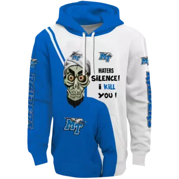 middle tennessee blue raiders achmed skull blue hoodie best selling