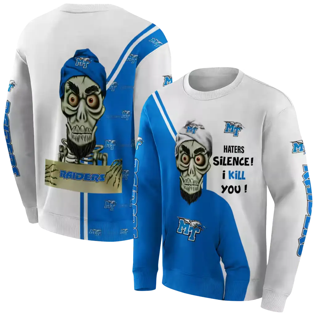 middle tennessee blue raiders achmed skull blue hoodie premium grade middle tennessee blue raiders achmed skull blue hoodie premium grade