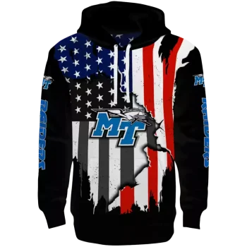 middle tennessee blue raiders american pride black hoodie best selling