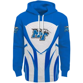 middle tennessee blue raiders concentric lines blue black hoodie best selling
