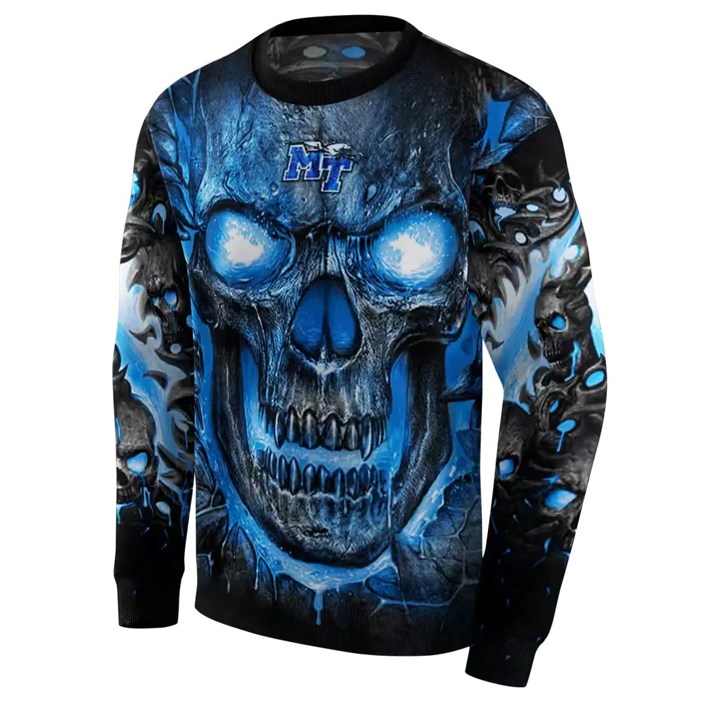 middle tennessee blue raiders demonic skull blue black hoodie new arrival middle tennessee blue raiders demonic skull blue black hoodie new arrival